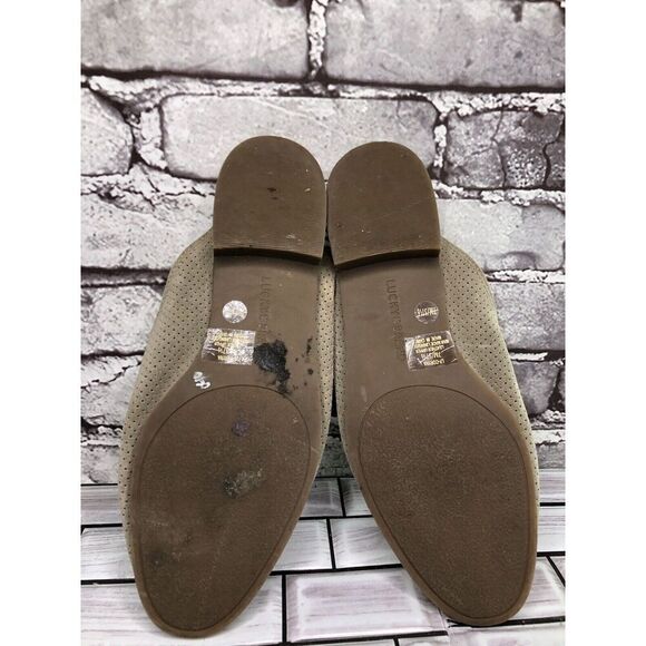 Lucky Brand Coryna Taupe Suede Leather Slip On Mules Flats Women Sz 7M US/37.5EU - Picture 8 of 16